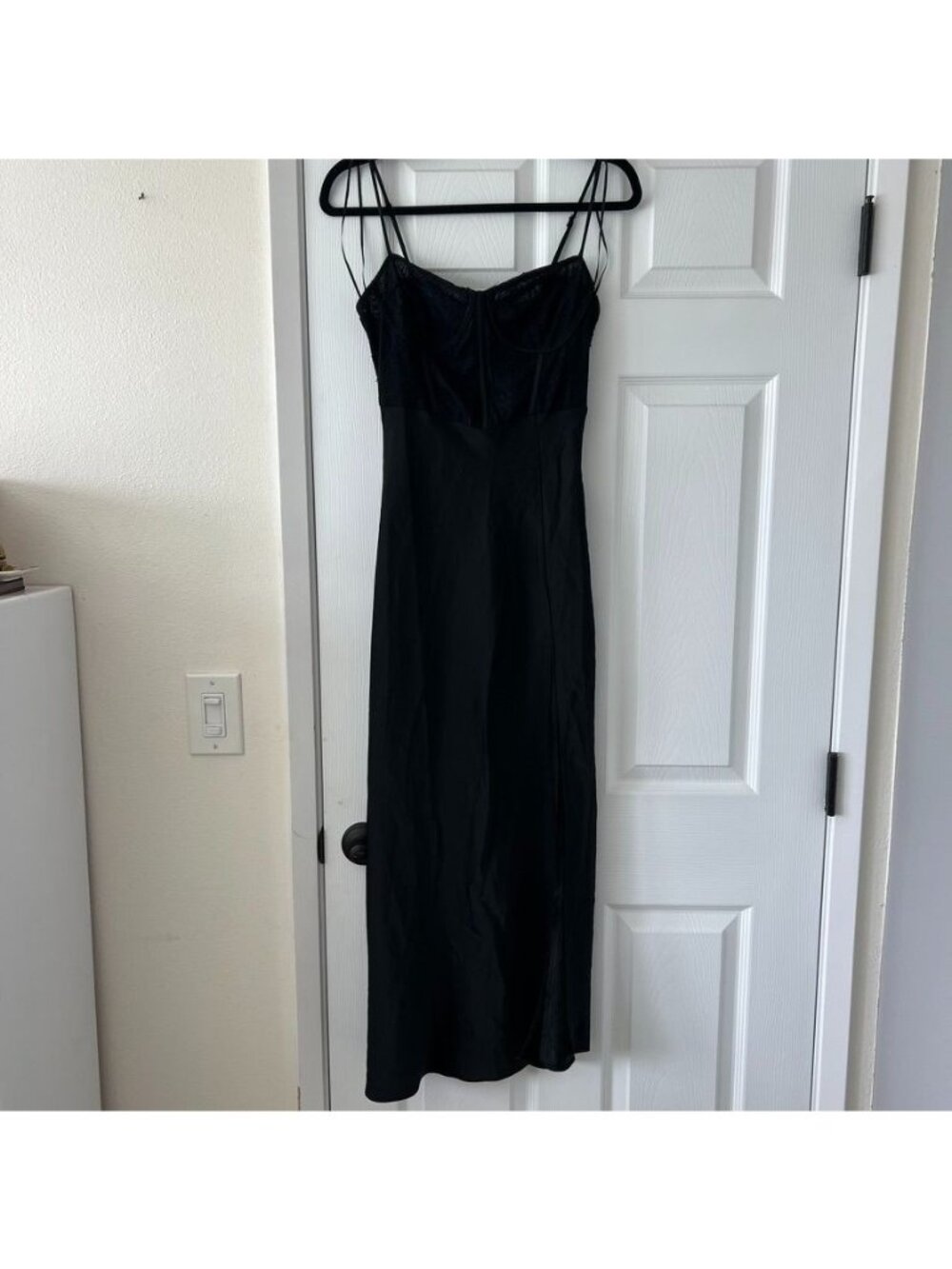 ASTR Bustier Contrast Mesh Black Midi Dress Size Small NWOT